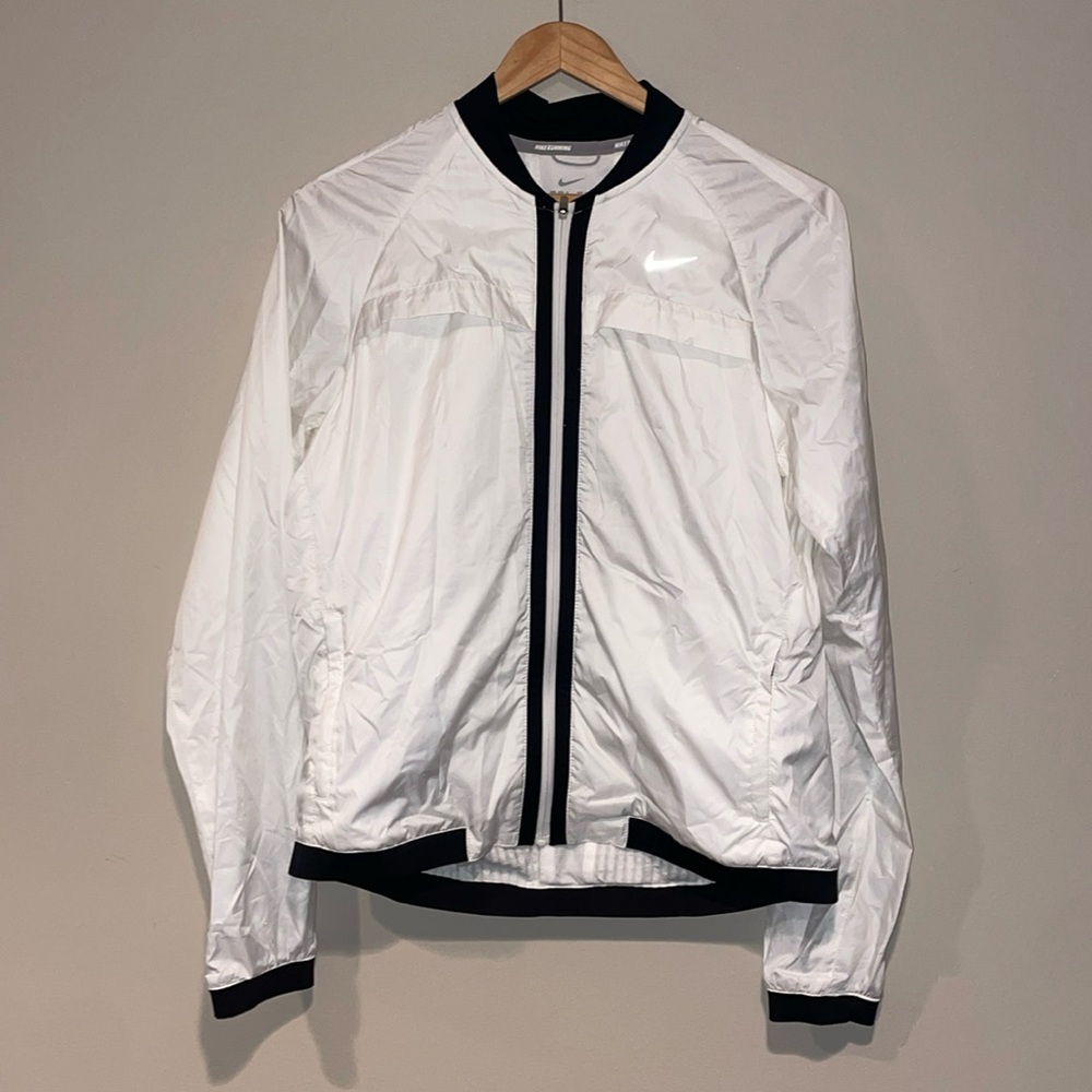 White Nike running jacket womens size medium